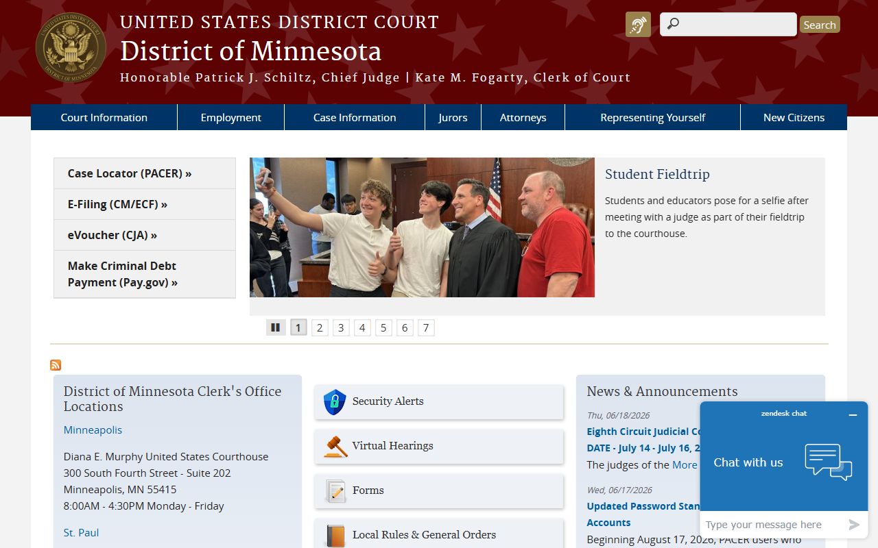 Mahnomen County Court Administrator federal court records