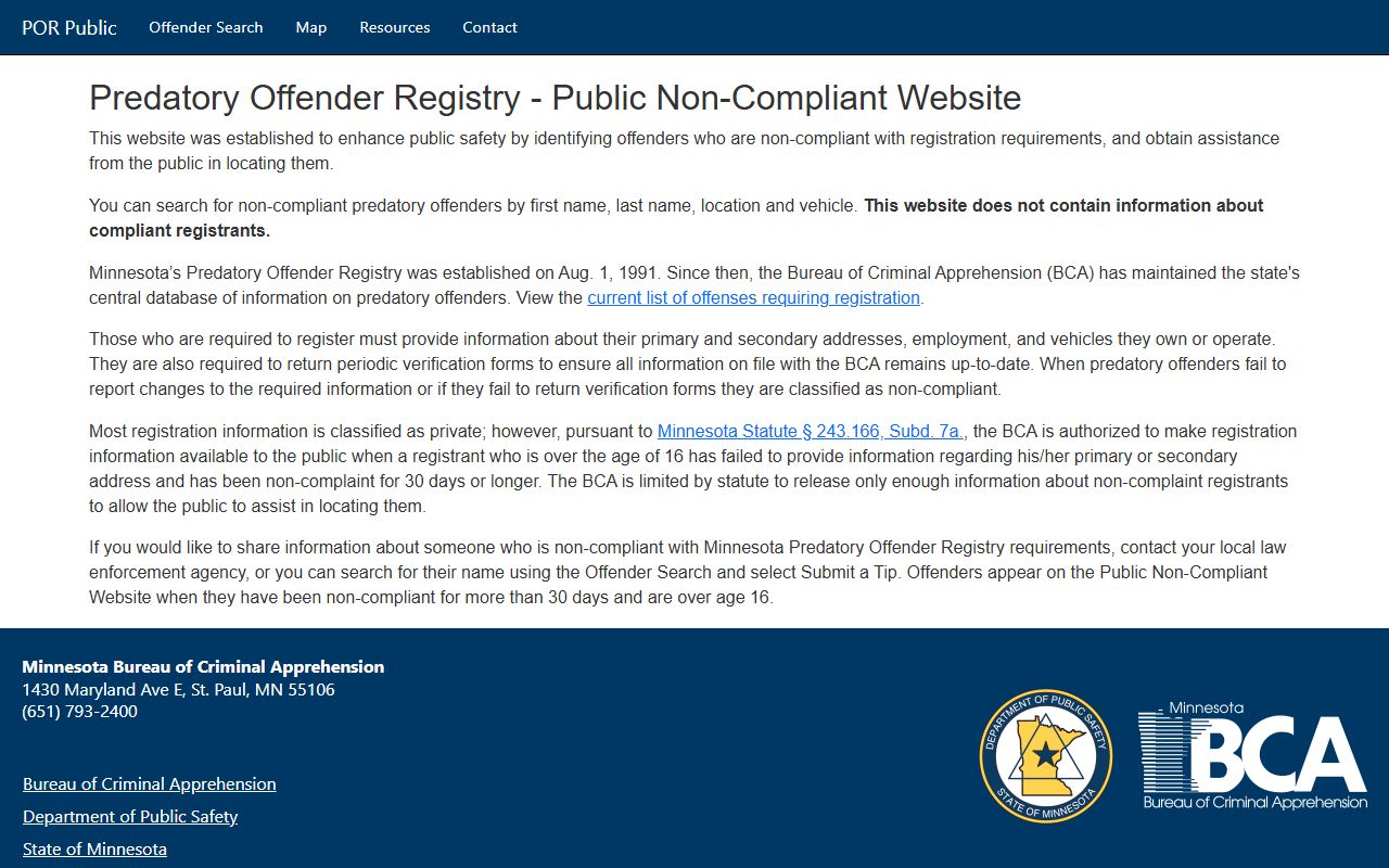 Mahnomen County arrest records predatory offender search