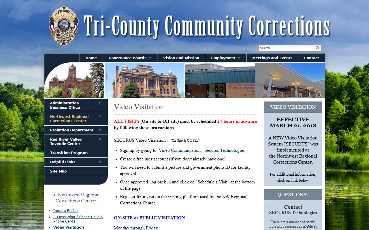 Mahnomen County inmate records video visitation schedule