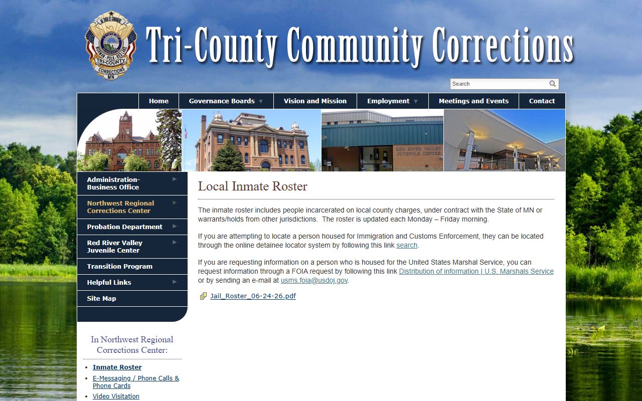 Mahnomen County inmate records NWRCC roster page