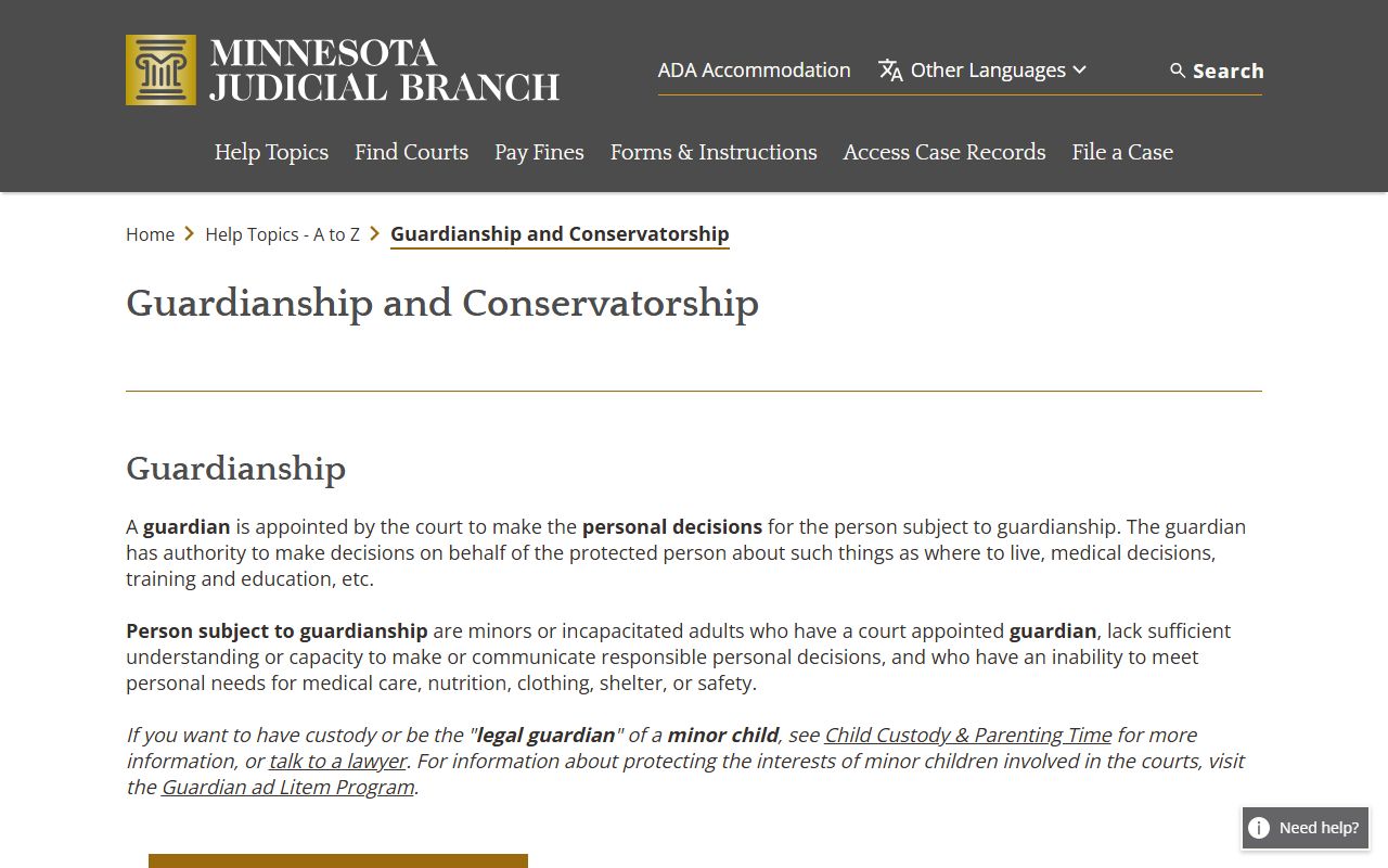 Mahnomen County probate records guardianship and conservatorship topic